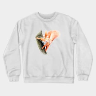 Red Squirrel Coloured pencil Drawing Crewneck Sweatshirt